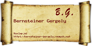Bernsteiner Gergely névjegykártya